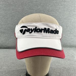 TAYLORMADE BURNER -  White & Red Visor Adjustable Hat Golf Visor (Q3)